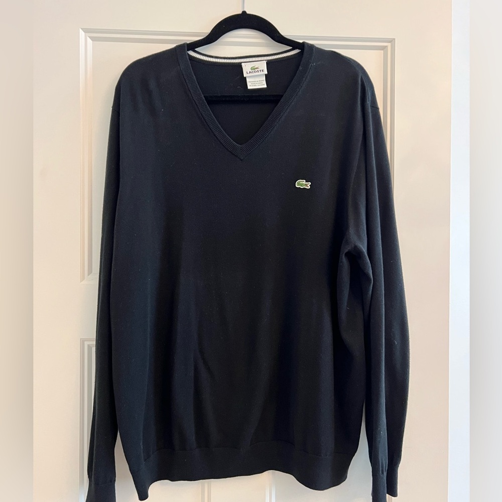 Lacoste Men's Black V-Neck Sweater